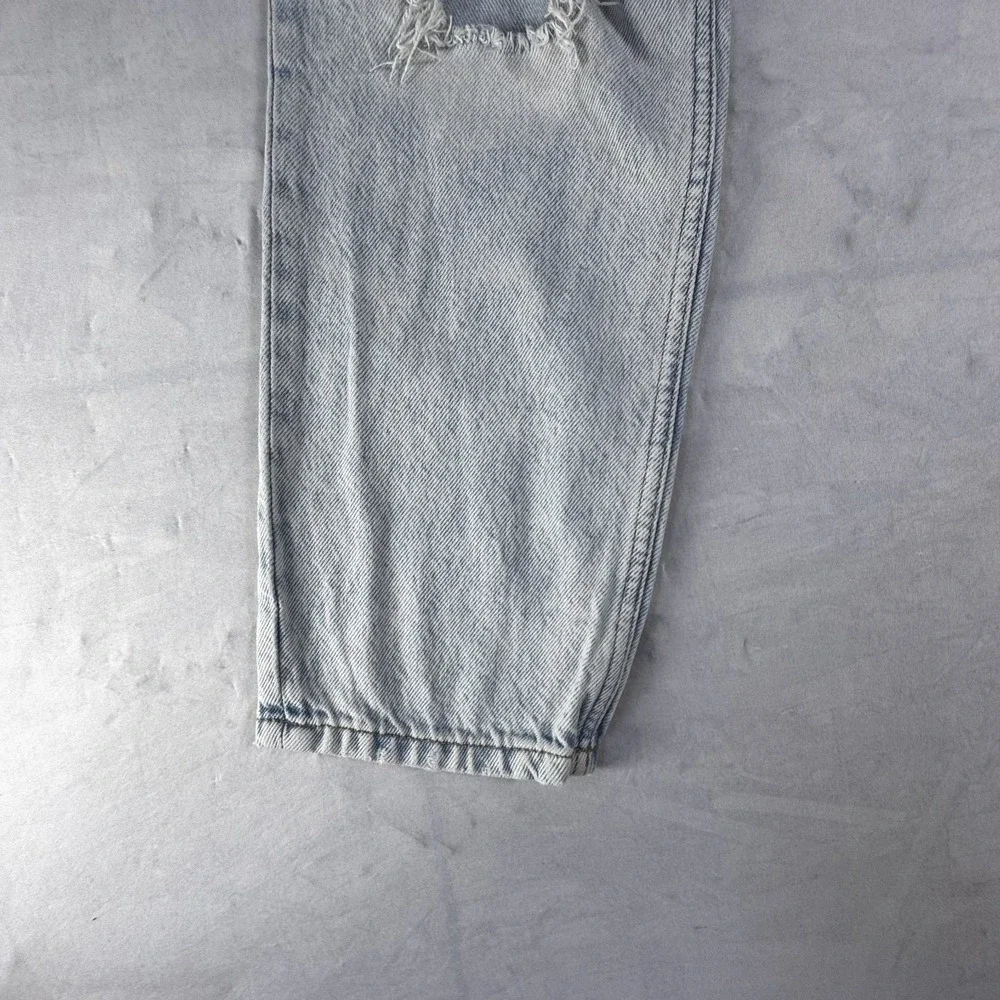 Aeropostale‎ Womens Mom Jeans Light Blue Washed Denim Casual Ripped Distressed 4